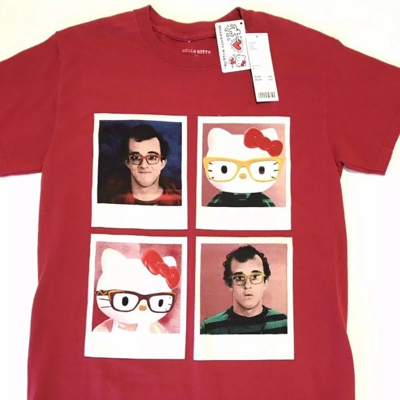 Hello Kitty x Keith Haring T-Shirt Small NWT Red - Picture 2 of 8